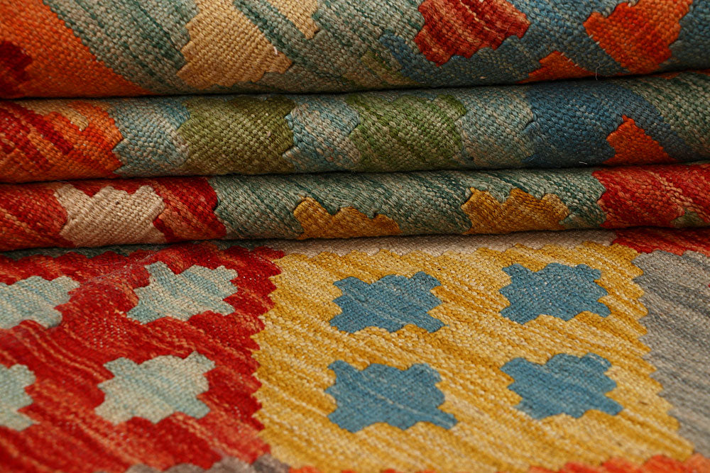 Multi Colored Kilim 6' 8 x 9' 8 - No. 66912 - ALRUG Rug Store