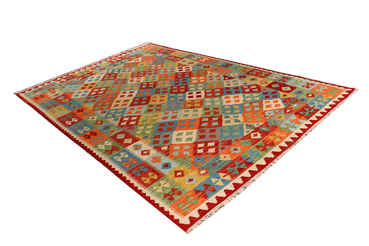 Multi Colored Kilim 6' 8 x 9' 8 - No. 66912 - ALRUG Rug Store