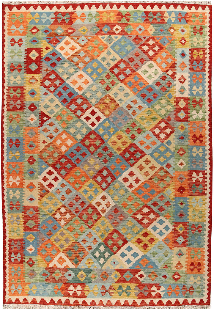 Multi Colored Kilim 6' 8 x 9' 8 - No. 66912 - ALRUG Rug Store