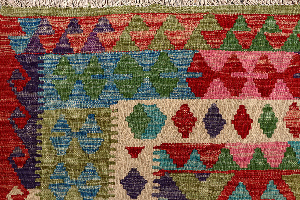 Multi Colored Kilim 6' 4 x 9' 5 - No. 66913 - ALRUG Rug Store