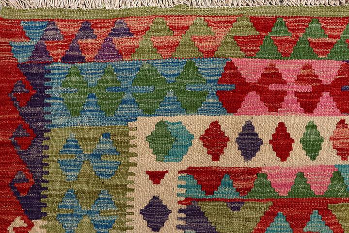 Multi Colored Kilim 6' 4 x 9' 5 - No. 66913 - ALRUG Rug Store