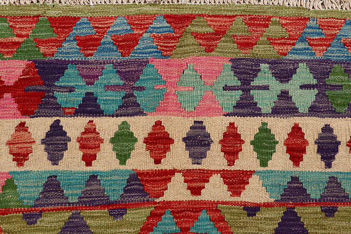 Multi Colored Kilim 6' 4 x 9' 5 - No. 66913 - ALRUG Rug Store