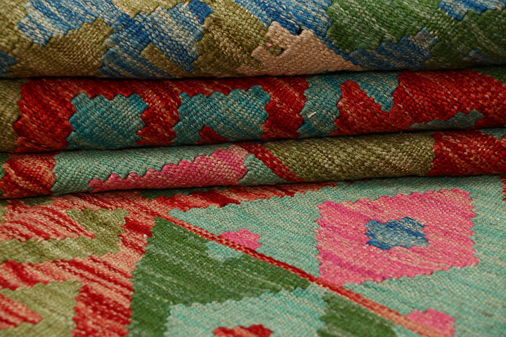 Multi Colored Kilim 6' 4 x 9' 5 - No. 66913 - ALRUG Rug Store