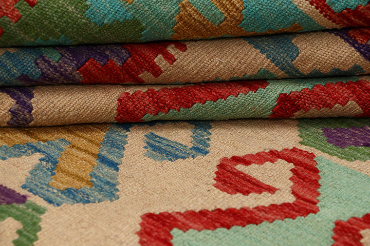 Multi Colored Kilim 6' 6 x 9' 5 - No. 66914 - ALRUG Rug Store