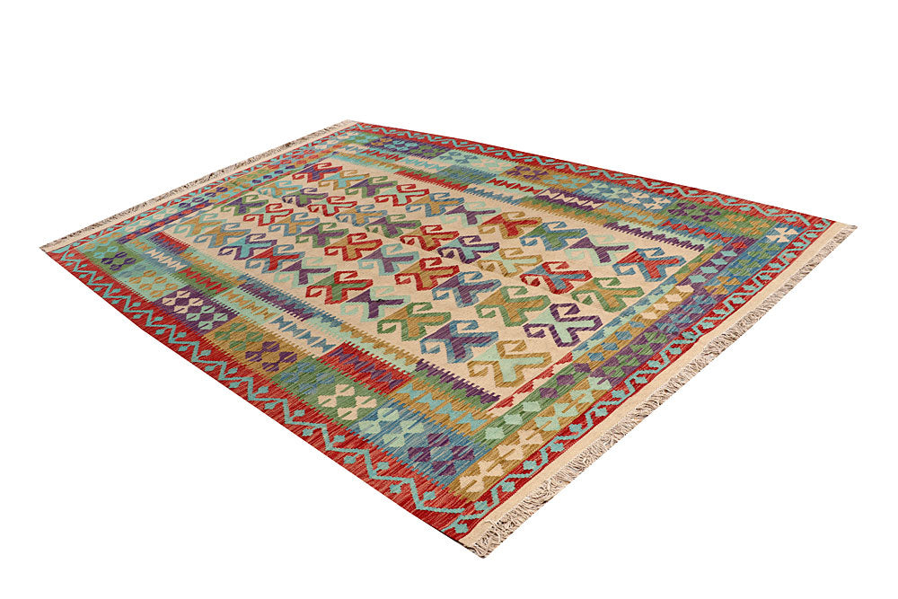 Multi Colored Kilim 6' 6 x 9' 5 - No. 66914 - ALRUG Rug Store