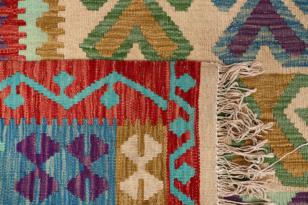 Multi Colored Kilim 6' 6 x 9' 5 - No. 66914 - ALRUG Rug Store