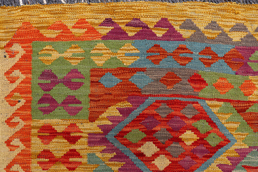 Multi Colored Kilim 6' 8 x 10' - No. 66915 - ALRUG Rug Store