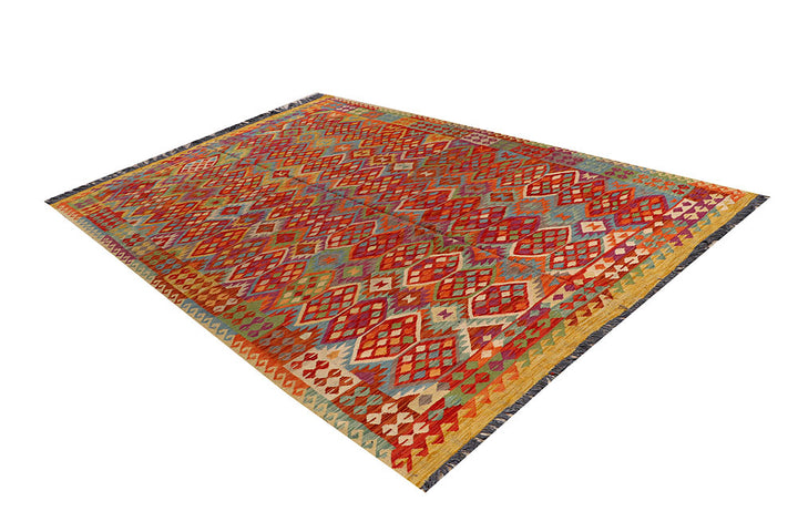 Multi Colored Kilim 6' 8 x 10' - No. 66915 - ALRUG Rug Store