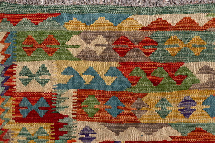 Multi Colored Kilim 6' 6 x 9' 9 - No. 66916 - ALRUG Rug Store