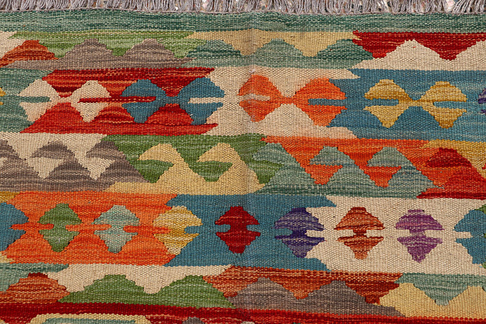 Multi Colored Kilim 6' 6 x 9' 9 - No. 66916 - ALRUG Rug Store