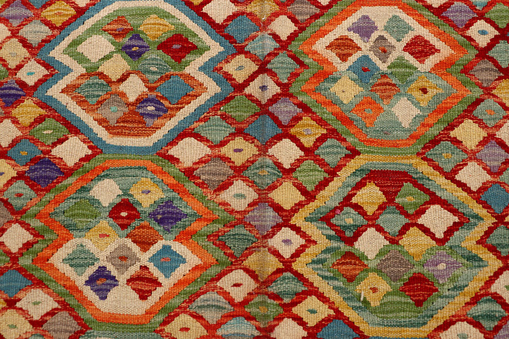 Multi Colored Kilim 6' 6 x 9' 9 - No. 66916 - ALRUG Rug Store