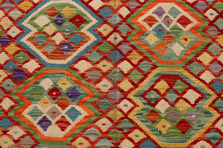 Multi Colored Kilim 6' 6 x 9' 9 - No. 66916 - ALRUG Rug Store