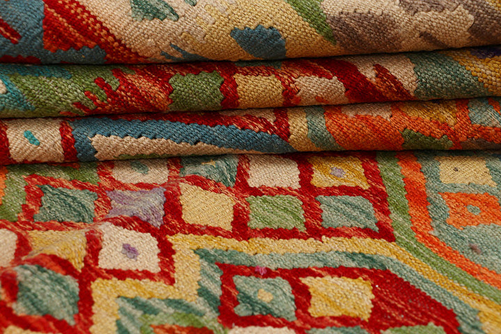 Multi Colored Kilim 6' 6 x 9' 9 - No. 66916 - ALRUG Rug Store