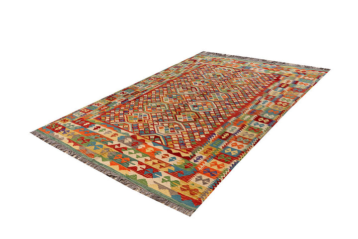Multi Colored Kilim 6' 6 x 9' 9 - No. 66916 - ALRUG Rug Store