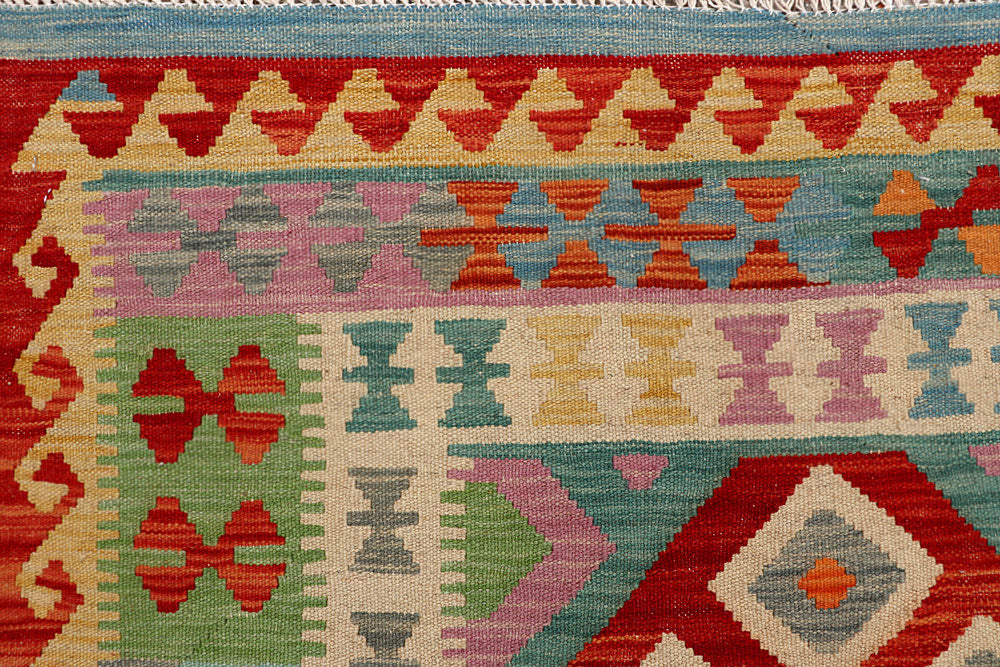 Multi Colored Kilim 6' 6 x 9' 6 - No. 66917 - ALRUG Rug Store