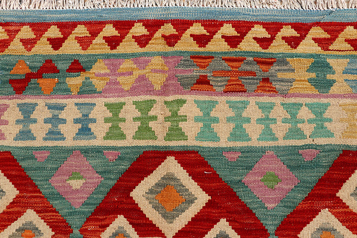 Multi Colored Kilim 6' 6 x 9' 6 - No. 66917 - ALRUG Rug Store