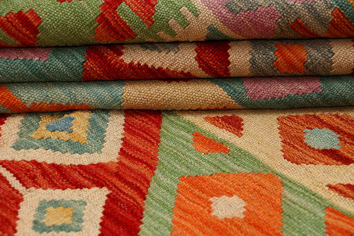 Multi Colored Kilim 6' 6 x 9' 6 - No. 66917 - ALRUG Rug Store