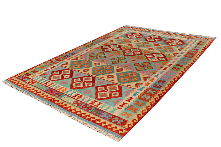 Multi Colored Kilim 6' 6 x 9' 6 - No. 66917 - ALRUG Rug Store