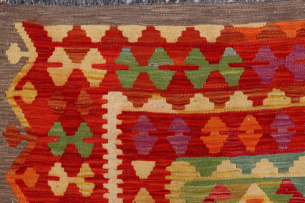 Multi Colored Kilim 6' 5 x 9' 9 - No. 66918 - ALRUG Rug Store