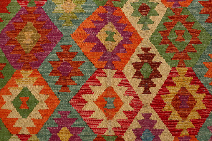 Multi Colored Kilim 6' 5 x 9' 9 - No. 66918 - ALRUG Rug Store