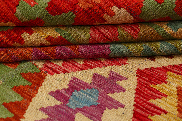 Multi Colored Kilim 6' 5 x 9' 9 - No. 66918 - ALRUG Rug Store