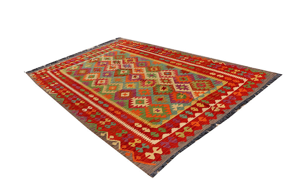 Multi Colored Kilim 6' 5 x 9' 9 - No. 66918 - ALRUG Rug Store