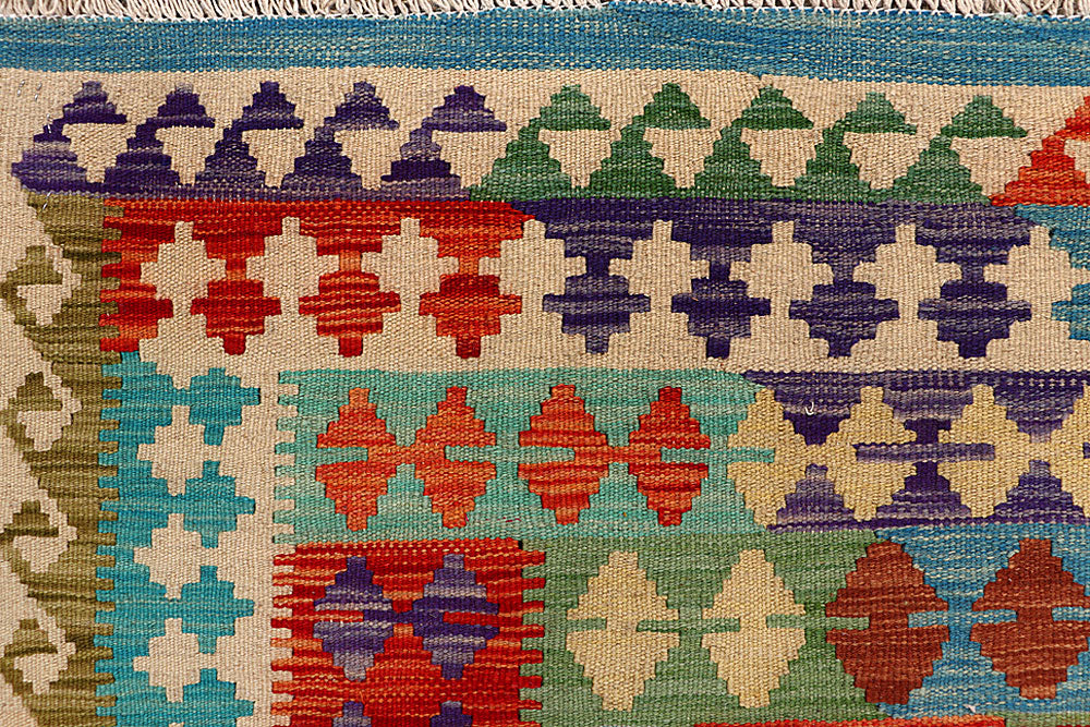 Multi Colored Kilim 6' 5 x 9' 8 - No. 66919 - ALRUG Rug Store