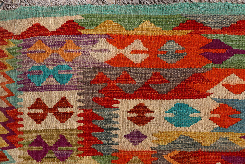 Multi Colored Kilim 6' 7 x 9' 10 - No. 66920 - ALRUG Rug Store