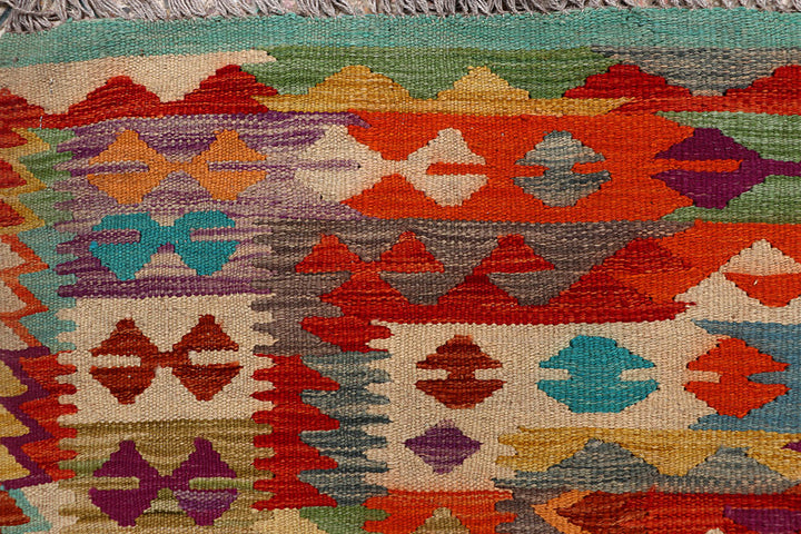 Multi Colored Kilim 6' 7 x 9' 10 - No. 66920 - ALRUG Rug Store