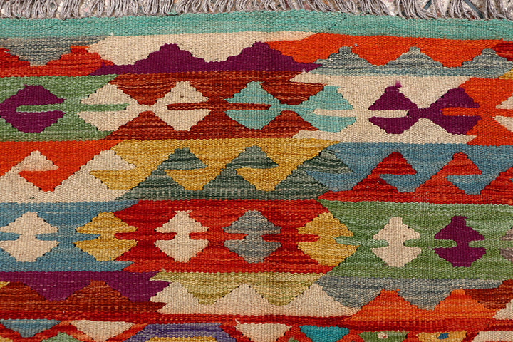 Multi Colored Kilim 6' 7 x 9' 10 - No. 66920 - ALRUG Rug Store