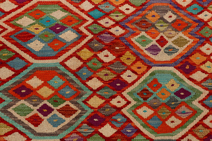 Multi Colored Kilim 6' 7 x 9' 10 - No. 66920 - ALRUG Rug Store