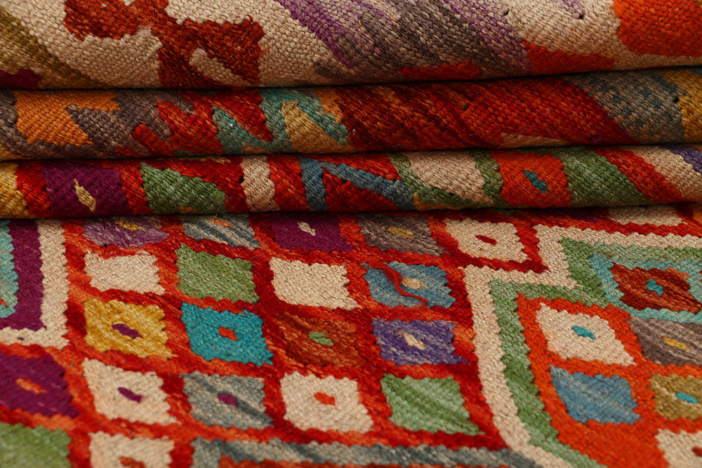 Multi Colored Kilim 6' 7 x 9' 10 - No. 66920 - ALRUG Rug Store