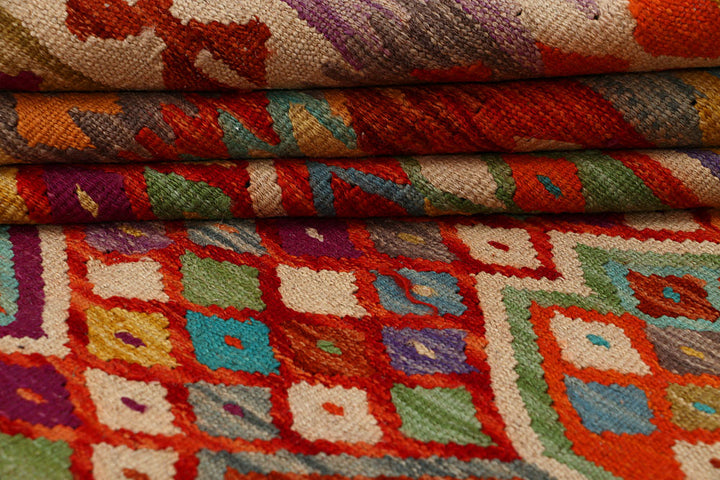 Multi Colored Kilim 6' 7 x 9' 10 - No. 66920 - ALRUG Rug Store