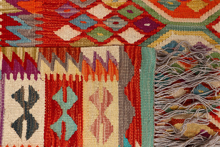 Multi Colored Kilim 6' 7 x 9' 10 - No. 66920 - ALRUG Rug Store