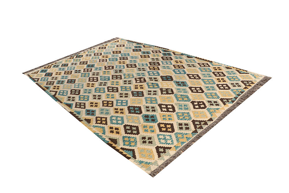 Multi Colored Kilim 6' 9 x 9' 8 - No. 66921 - ALRUG Rug Store