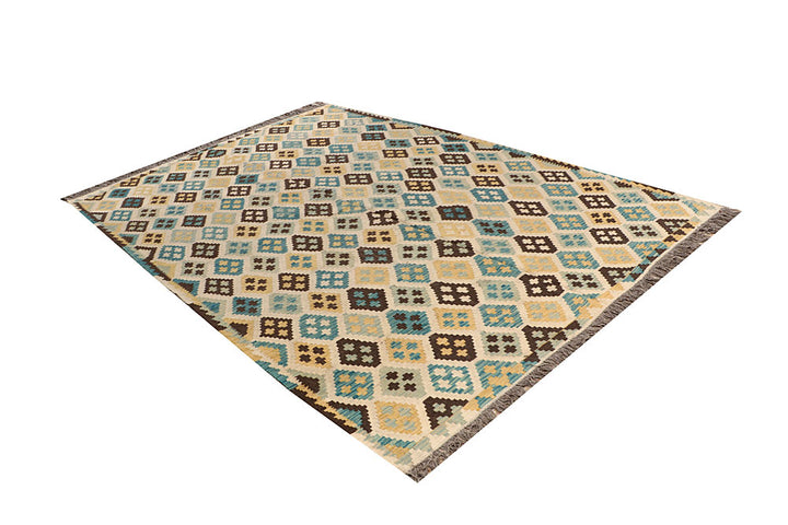 Multi Colored Kilim 6' 9 x 9' 8 - No. 66921 - ALRUG Rug Store