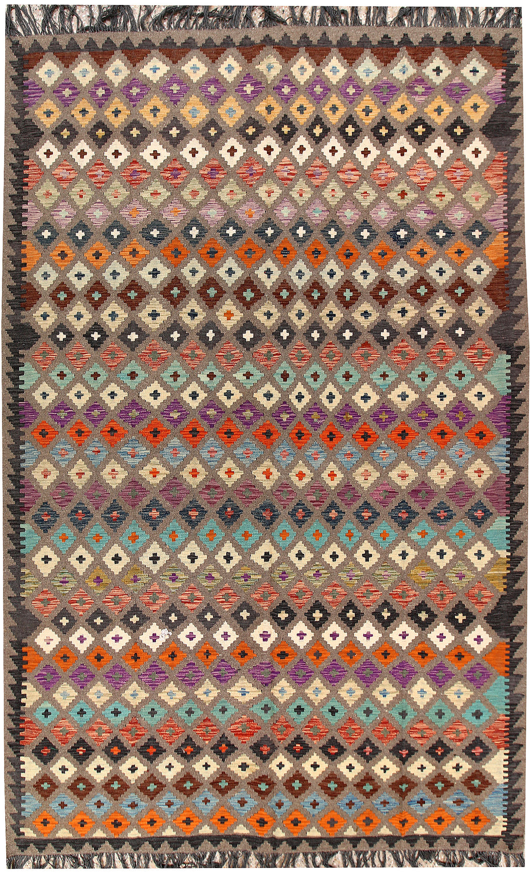 Multi Colored Kilim 6' 5 x 9' 10 - No. 66922 - ALRUG Rug Store