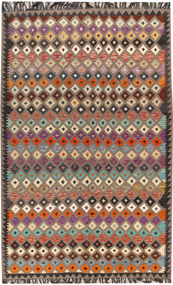 Multi Colored Kilim 6' 5 x 9' 10 - No. 66922 - ALRUG Rug Store