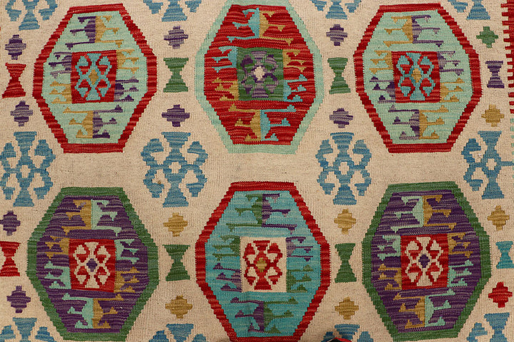 Multi Colored Kilim 6' 8 x 9' 9 - No. 66923 - ALRUG Rug Store