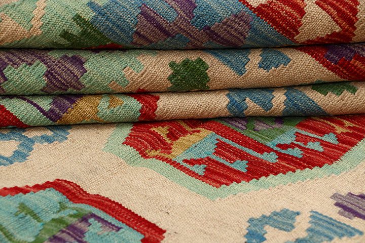 Multi Colored Kilim 6' 8 x 9' 9 - No. 66923 - ALRUG Rug Store