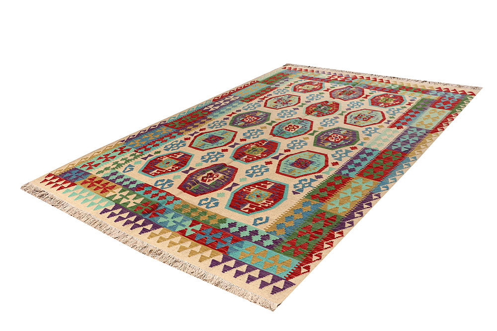 Multi Colored Kilim 6' 8 x 9' 9 - No. 66923 - ALRUG Rug Store