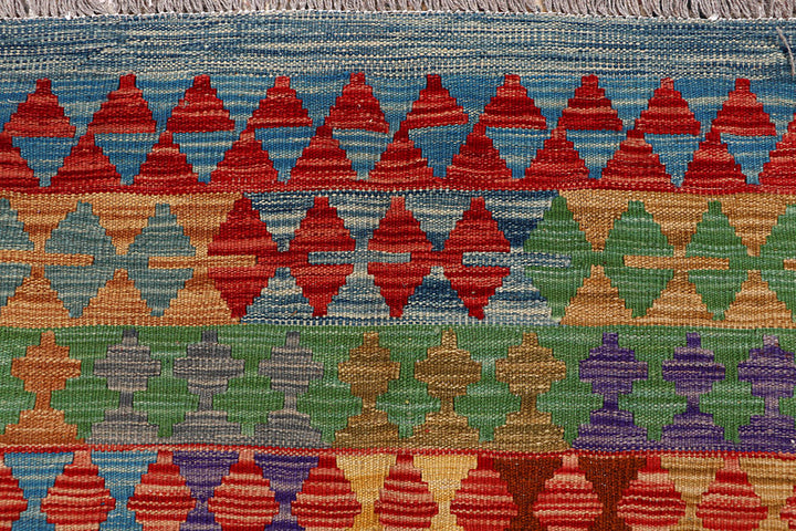 Multi Colored Kilim 6' 7 x 10' - No. 66924 - ALRUG Rug Store