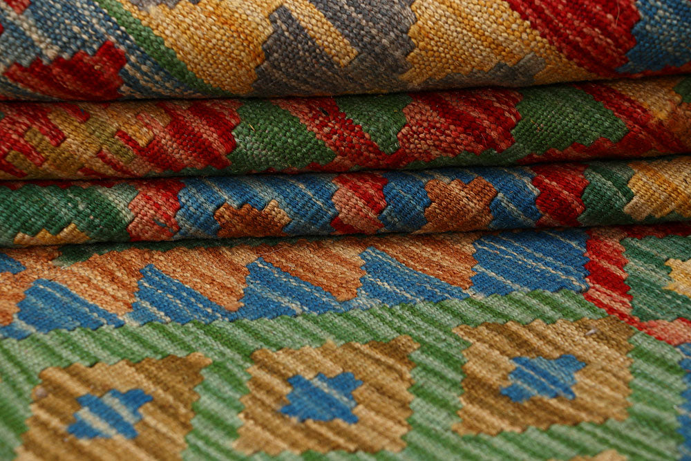 Multi Colored Kilim 6' 7 x 10' - No. 66924 - ALRUG Rug Store