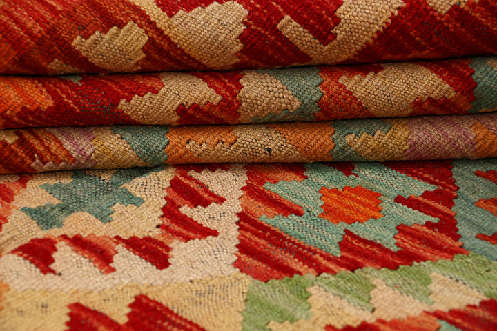 Multi Colored Kilim 6' 7 x 9' 7 - No. 66925 - ALRUG Rug Store