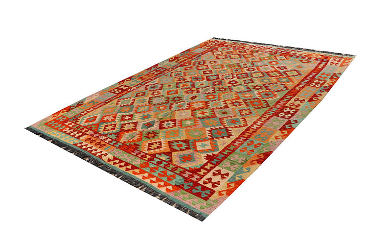 Multi Colored Kilim 6' 7 x 9' 7 - No. 66925 - ALRUG Rug Store