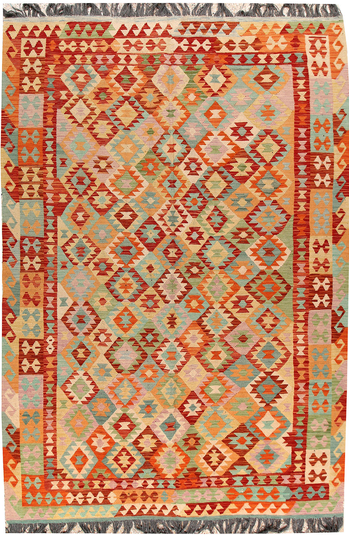 Multi Colored Kilim 6' 7 x 9' 7 - No. 66925 - ALRUG Rug Store