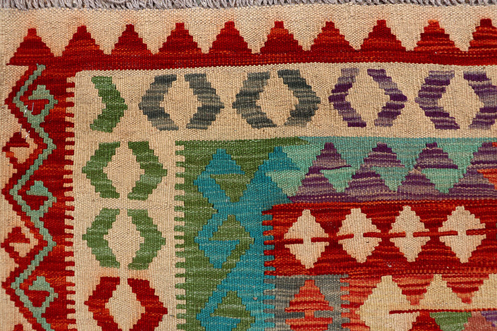 Multi Colored Kilim 6' 8 x 9' 11 - No. 66926 - ALRUG Rug Store