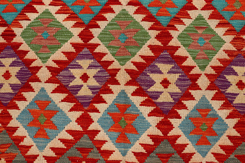 Multi Colored Kilim 6' 8 x 9' 11 - No. 66926 - ALRUG Rug Store
