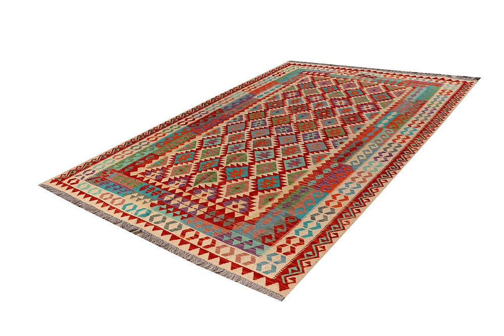 Multi Colored Kilim 6' 8 x 9' 11 - No. 66926 - ALRUG Rug Store