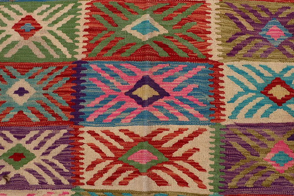 Multi Colored Kilim 6' 5 x 9' 5 - No. 66927 - ALRUG Rug Store